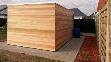 modern tuinhuis met regenwateropvang